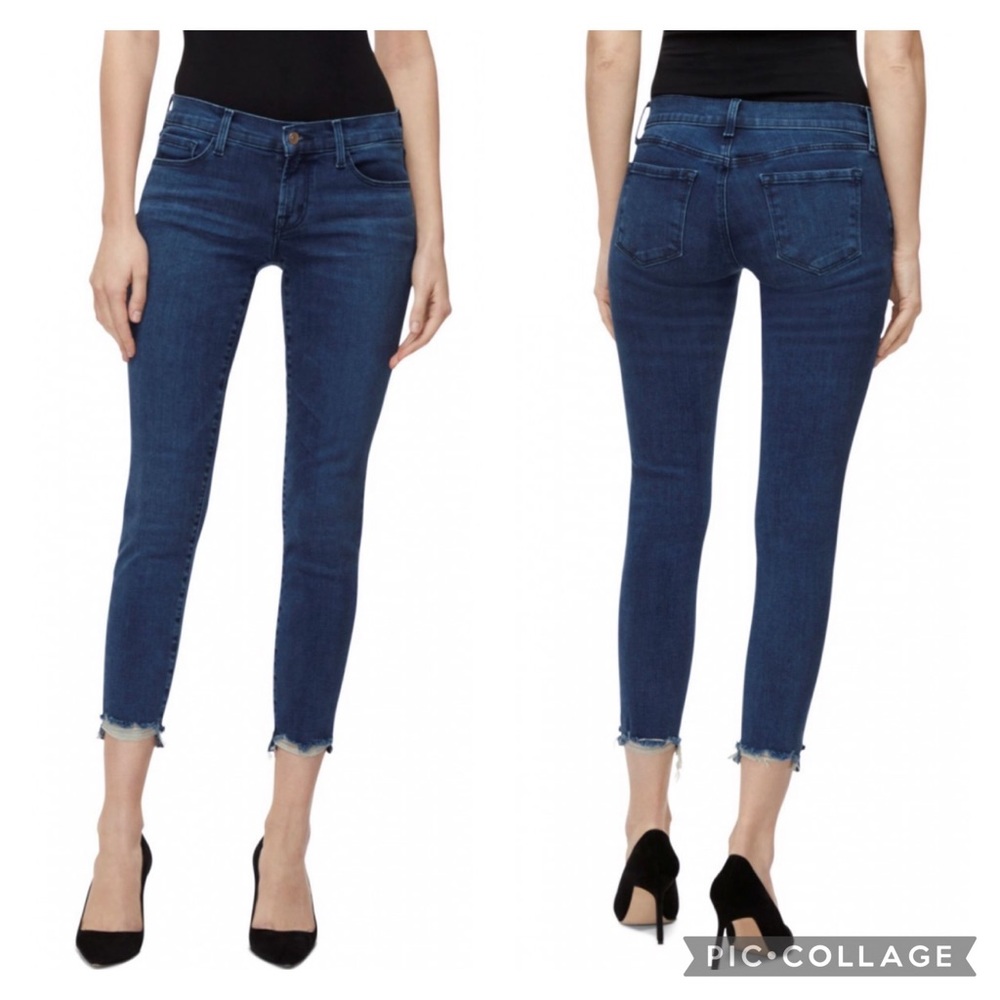 EUC J Brand Mid Rise Radiowave Destruct Skinny Ankle Jeans